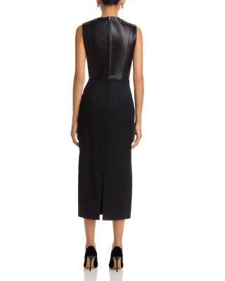 Drumialda Leather &amp; Wool Midi Dress