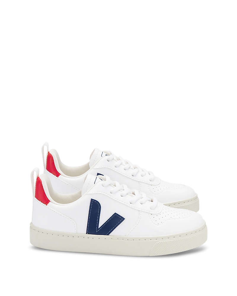 Veja Unisex V-10 Lace-up Sneakers - Toddler, Little Kid In White