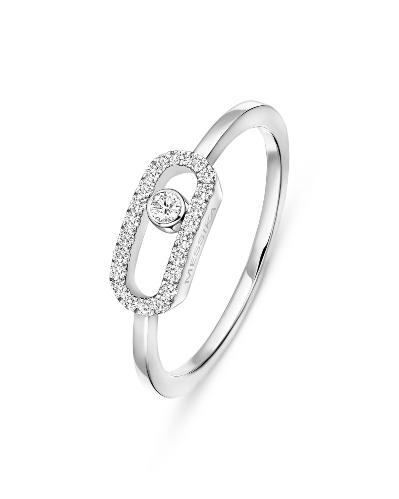 Messika Diamond Move Uno Half Pave Ring in 18K Gold, 0.09 tcw in White Gold