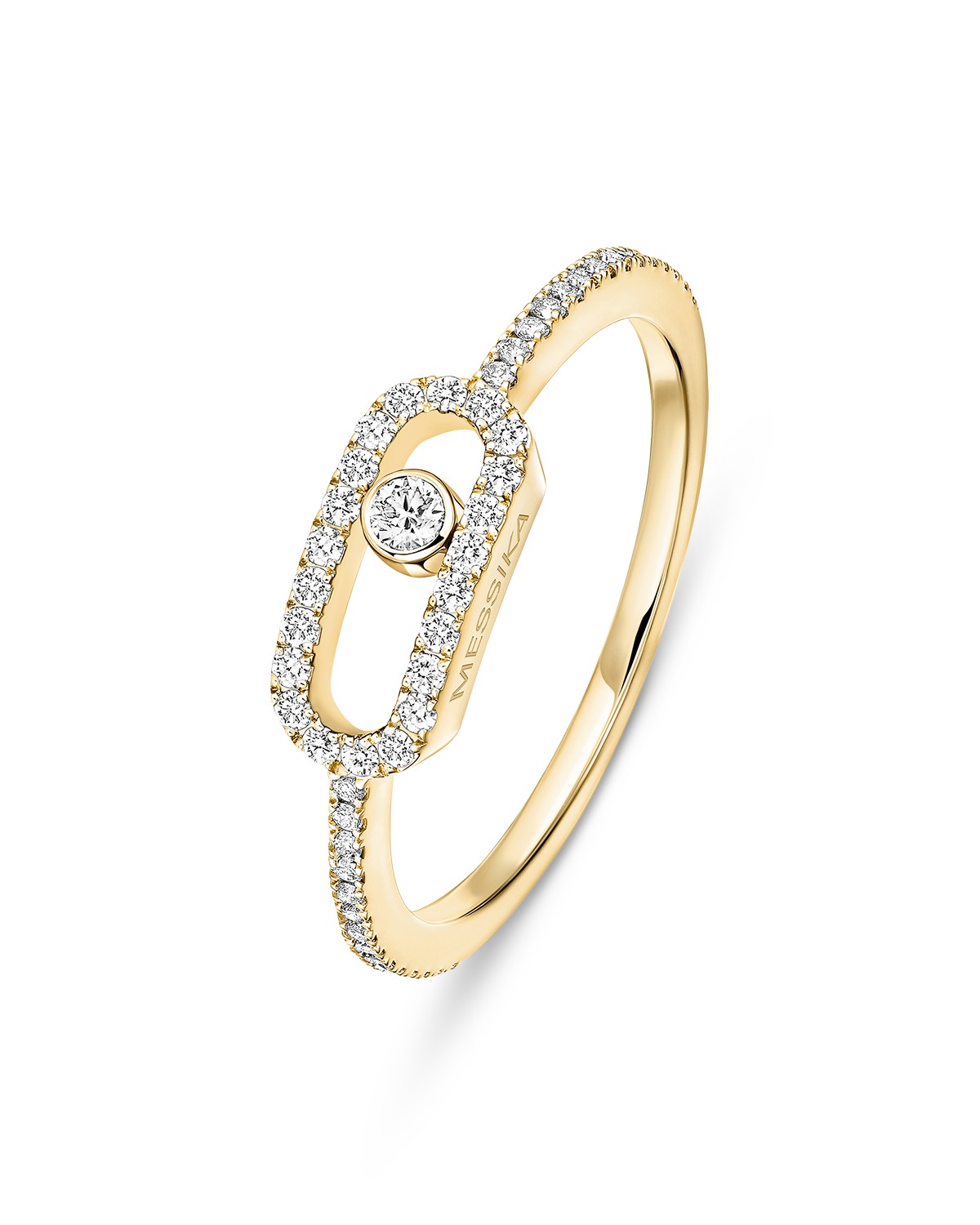 18K Gold Move Uno Diamond Pavé Ring, 0.17 tcw