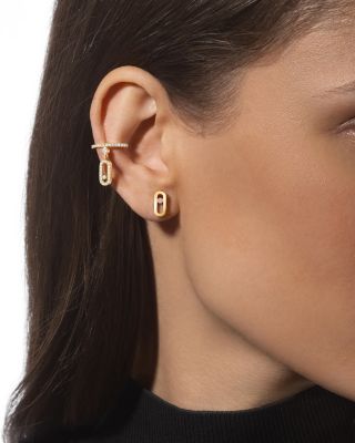 Diamond Move Uno Stud Earrings in 18K Gold, 0.03 tcw