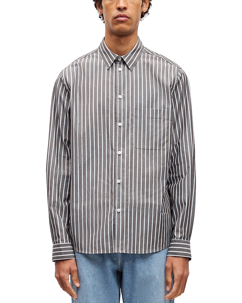 Samsoe & Samsoe Samse Samse Saryan Button Front Shirt In Gray