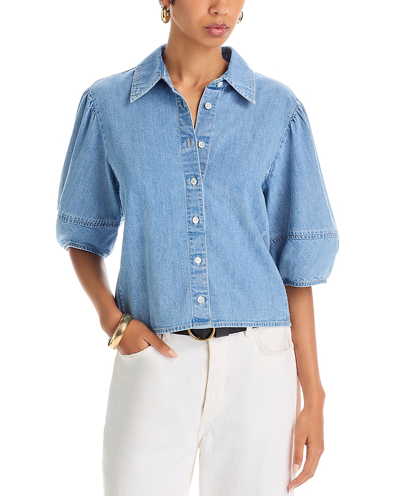 Frame The Lantern Blouse In Blue