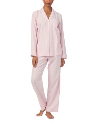 Long Sleeve Notch Collar Long Pants Pajama Set