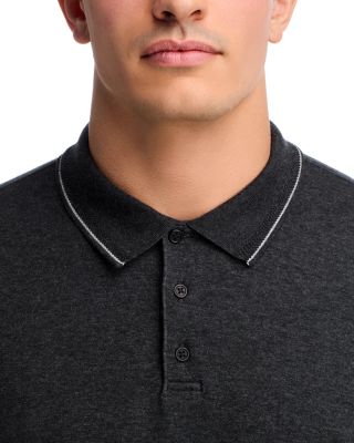 Heathered Double Face Long Sleeve Polo Shirt