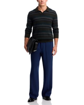 Merino & Cashmere Fair Isle Johnny Collar Sweater