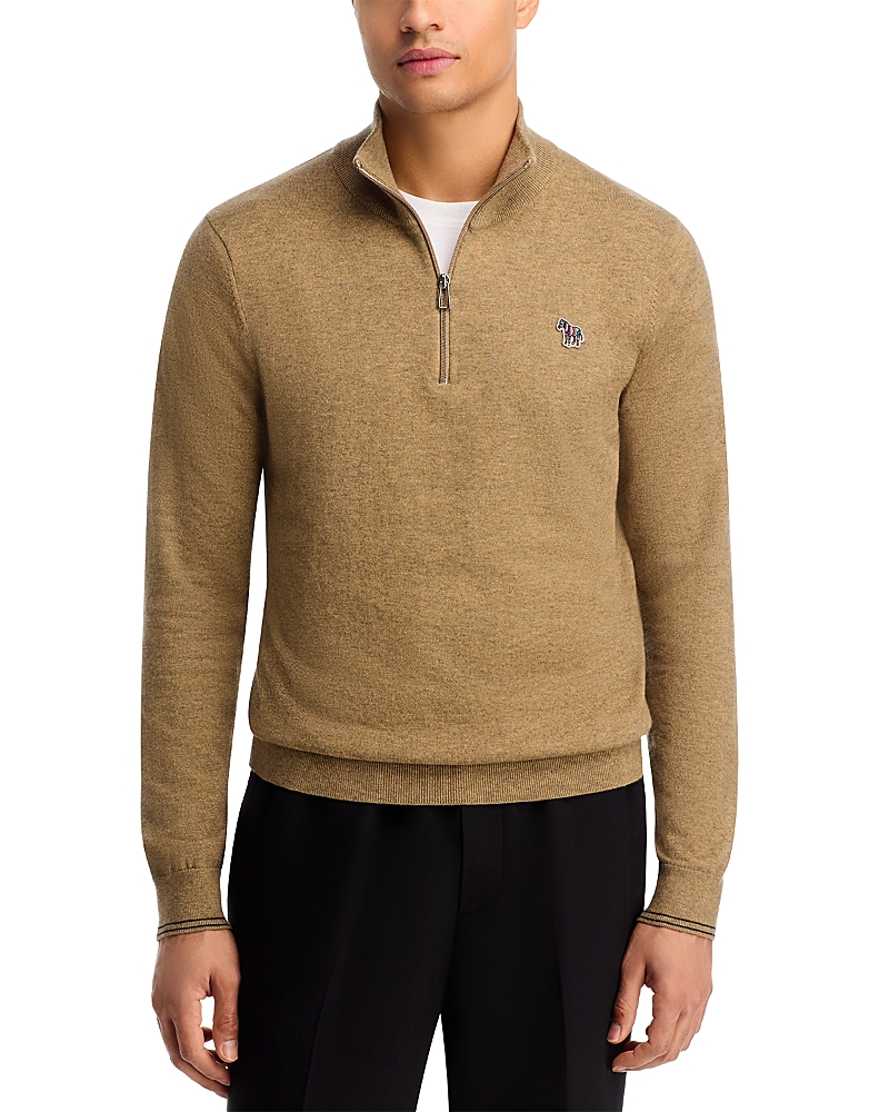 Ps By Paul Smith Quarter Zip Sweater In Brown