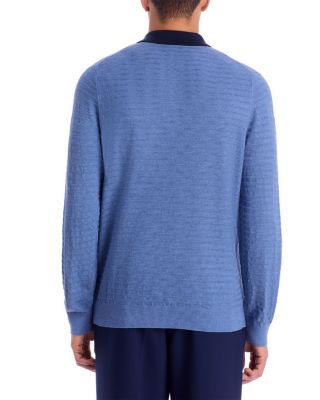 Long Sleeve Textured Polo Shirt