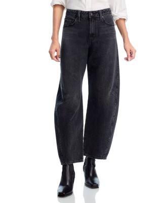 Baggy Dad High Rise Barrel Jeans in Rebel Edge