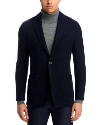 Wool Blend Honeycomb Knit Slim Fit K-Jacket