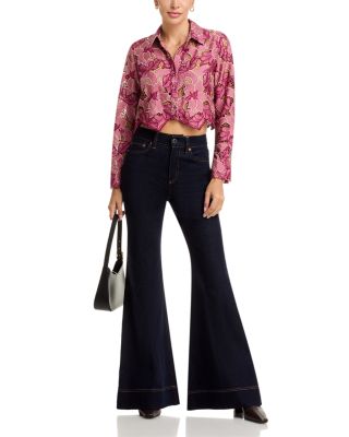 Akemi Cropped Button Down Blouse