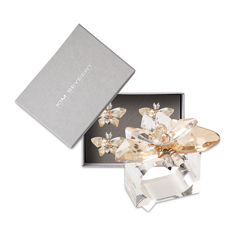 Kim Seybert Glasswing Napkin Rings, Set Of 4 In Multi