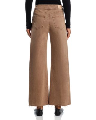 Anessa High Rise Raw Hem Wide Leg Jeans in Vintage Canewood