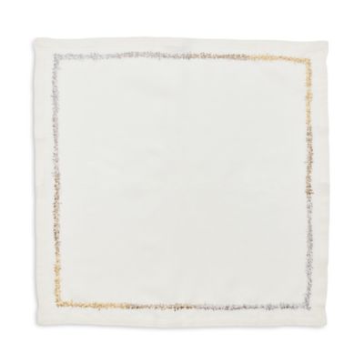 Aurelia Napkin in White, Gold and Silver