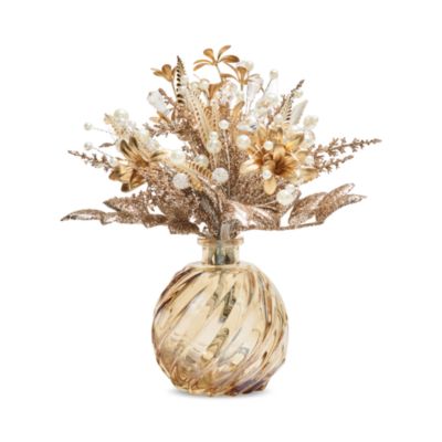 Gilded Spray Floral Bouquet, 9"