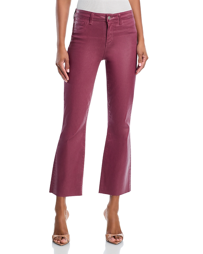 L Agence L'agence Kendra High Rise Cropped Flared Jeans In Deep Mauve In Purple