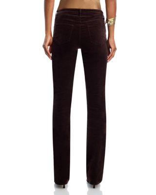 Stevie Velveteen High Rise Straight Jeans in Coffee Bean