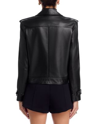 Xoey Cropped Leather Trench
