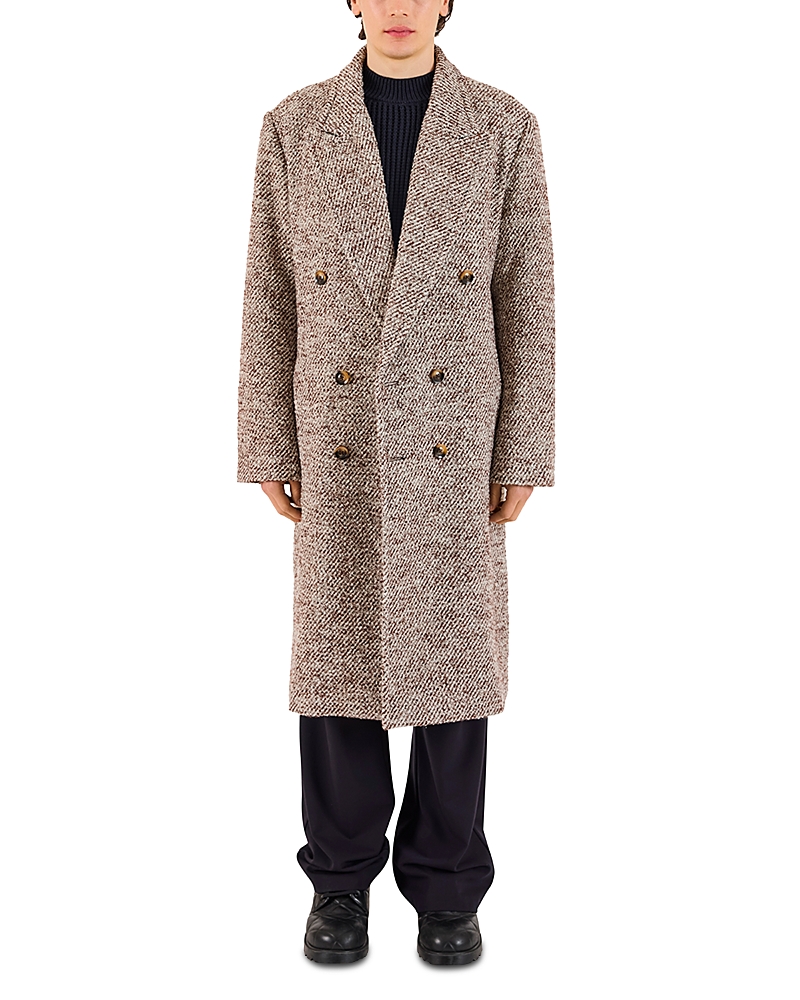 Krost Elliot Double Breasted Overcoat In Pink