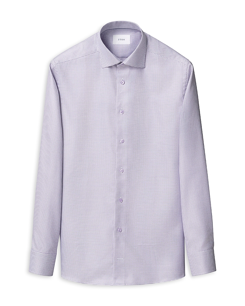 Eton Slim Fit Check Shirt In Purple