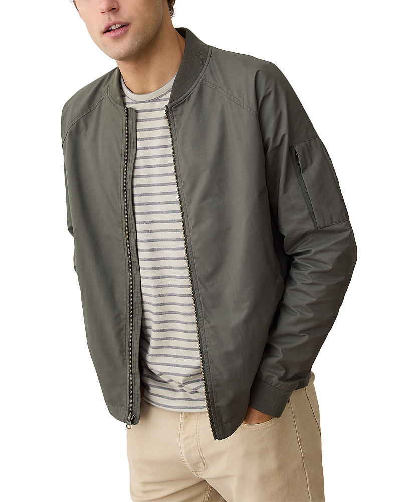 Marine Layer Glenn Wax Bomber Jacket In Gray