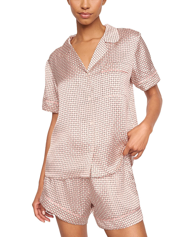 Eberjey Inez Printed Washable Silk Short Pajama Set In Pink