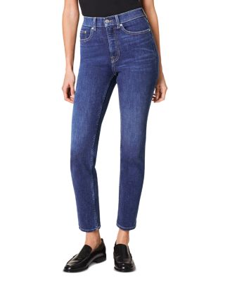Redefine High Rise Slim Straight Jeans in Medium Indigo