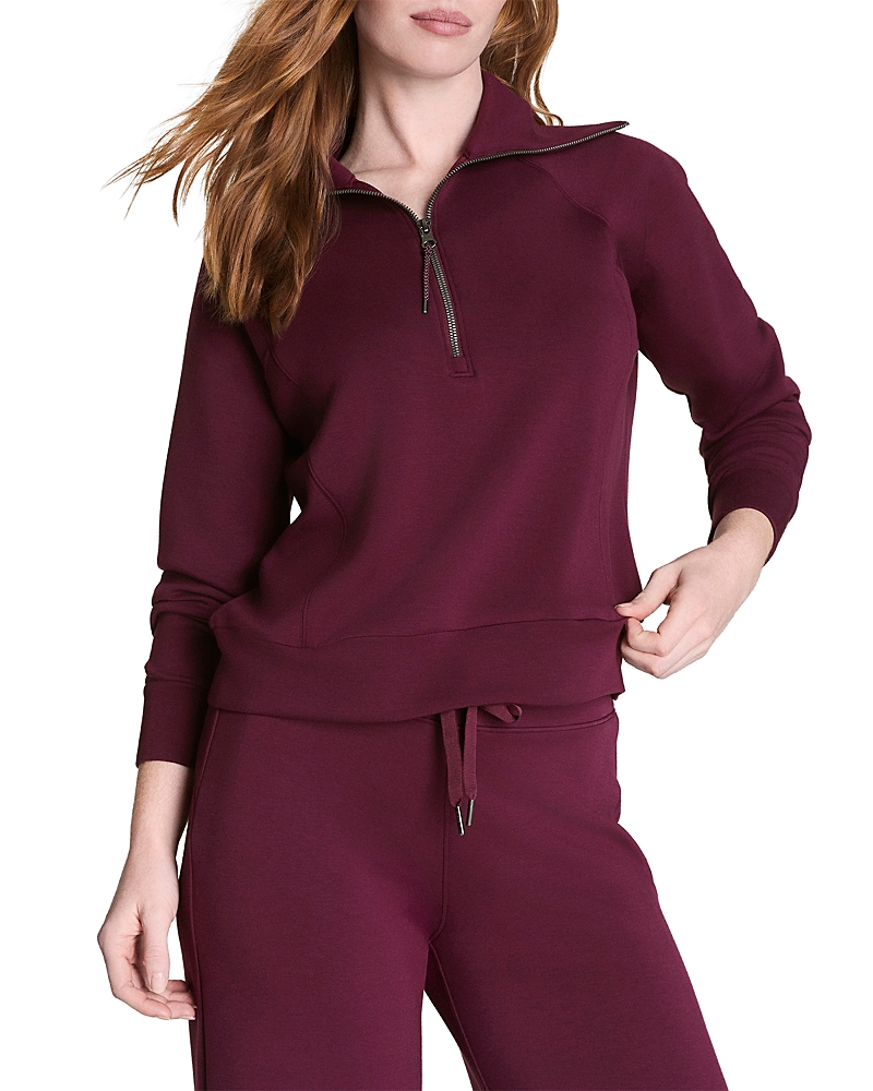 Spanx Airessentials Half Zip In Purple