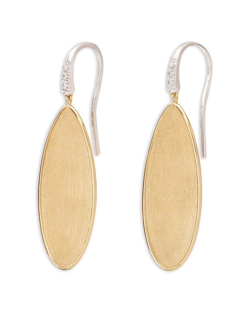 Marco Bicego 18k White & Yellow Gold Lunaria Twist Diamond Petal Drop Earrings In Gold