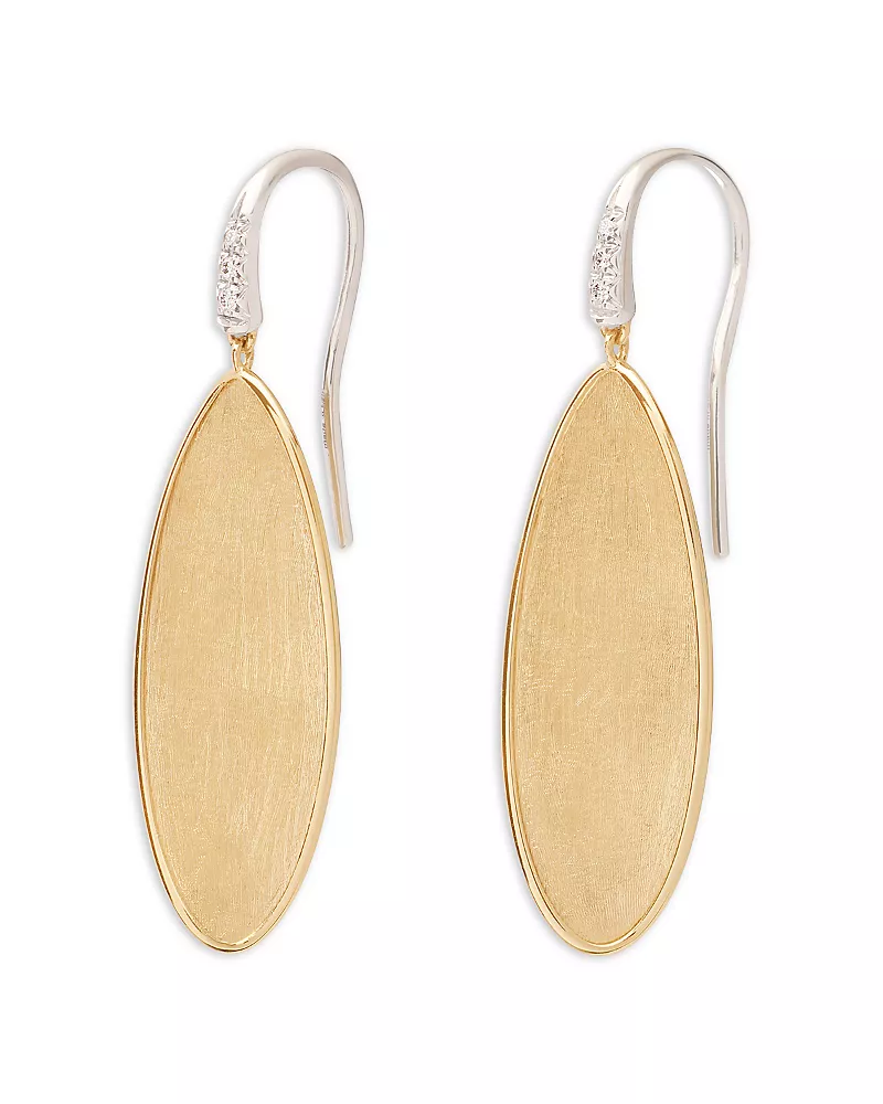 Marco Bicego 18K White & Yellow Gold Lunaria Twist Diamond Petal Drop Earrings