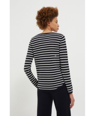Women's Wool Cashmere Breton Heart Sweater