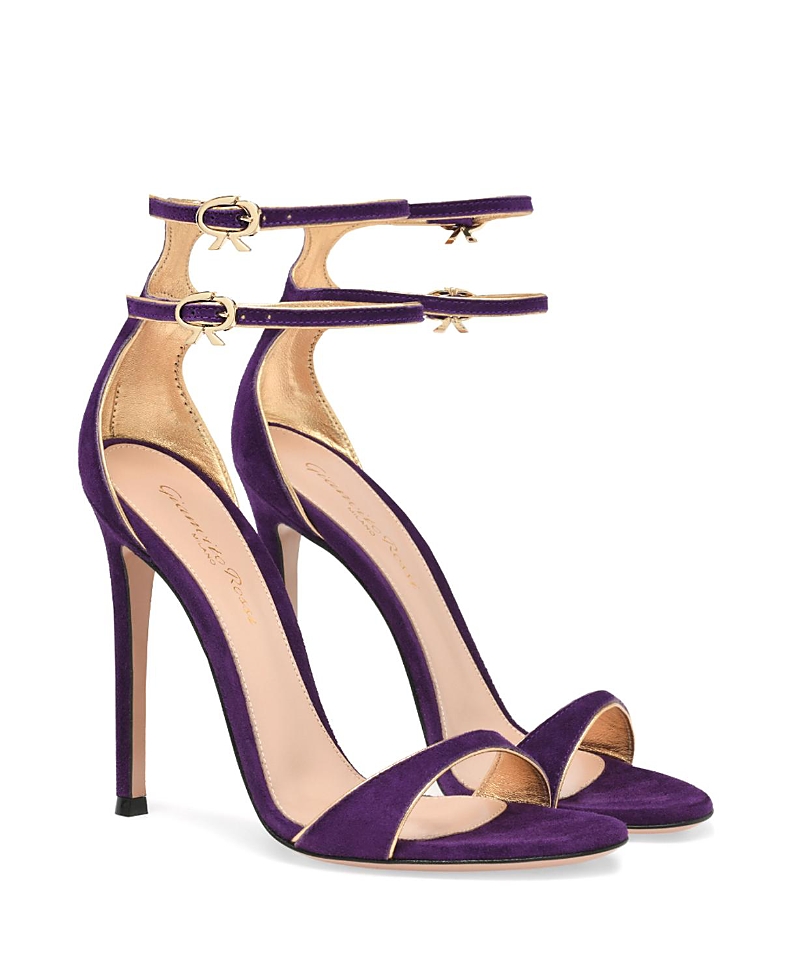 Gianvito Rossi 115mm Victorine Double-buckle Stiletto Sandals In Purple