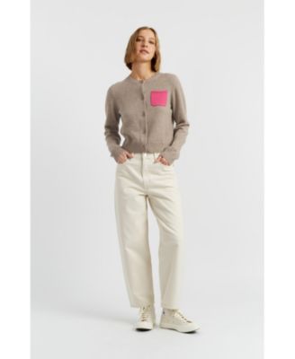  Women's Wool Cashmere Contract Pocket Cardigan