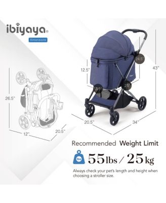  Maxi Deep Carriage with Puncture-Free Rubber Wheels, Lightweight and Collapsible Pet Stroller