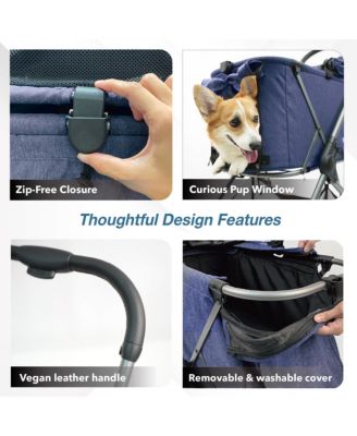  Maxi Deep Carriage with Puncture-Free Rubber Wheels, Lightweight and Collapsible Pet Stroller