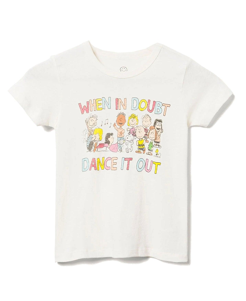 Junk Food Clothing Unisex Peanuts Dance It Out Tee - Little Kid, Big Kid In White