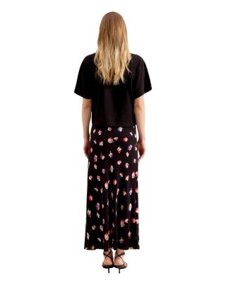  Ditsy Bias Cut Maxi Skirt