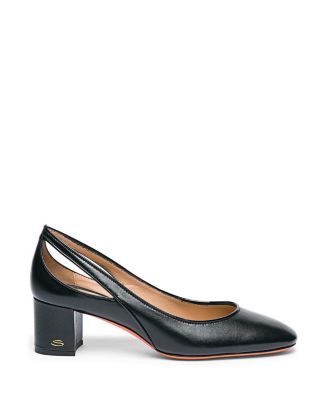 Women's Leather Mid-Heel Pump