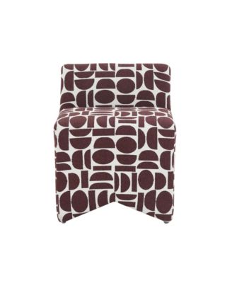  Pippa Geometric Jacquard Weave Stool in Merlot