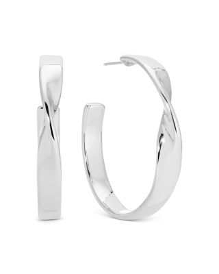 Twist Square Medium Hoop Earrings