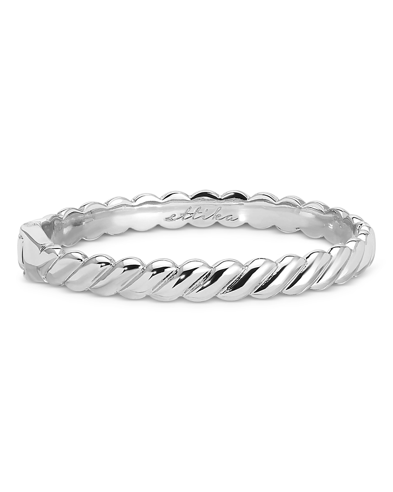 Ettika Twisted Stacking Bangle Bracelet In Silver