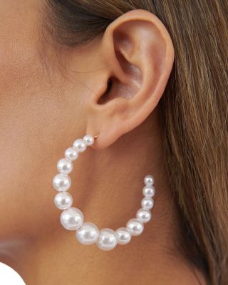 Bubble Graduated Medium Hoop Earrings
