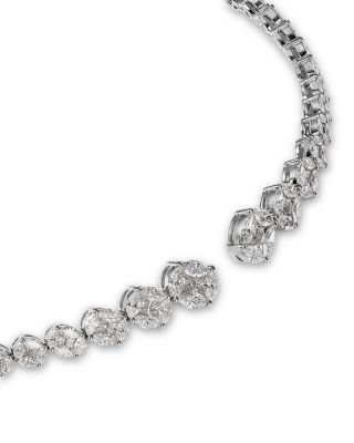 Illusion Set Diamond Collar Necklace in 18K White Gold, 8.02 tcw - Exclusive