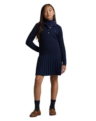 Girls' Mini Cable Polo Sweater Dress - Big Kid, Little Kid