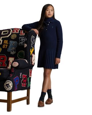Girls' Mini Cable Polo Sweater Dress - Big Kid, Little Kid