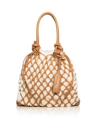 Faux Fur Macrame Mini Sac Tote