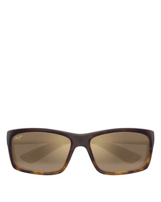  Men's Kanaio Coast Polarized Mirrored Wraparound Square Sunglasses, 61mm