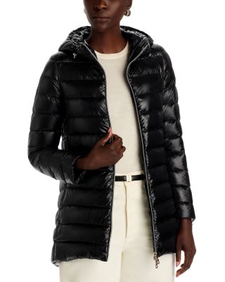Quilted Hooded A Line Coat