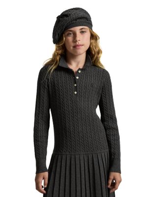 Girls' Mini Cable Polo Sweater Dress - Big Kid, Little Kid