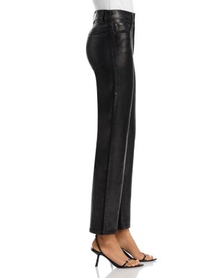 Le Sleek Coated High Rise Straight Jeans in Mood Ring 